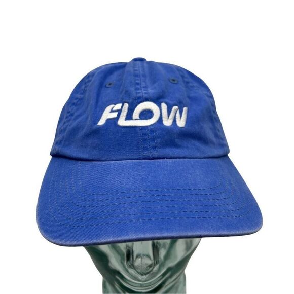 Port Authority UNISEX Baseball Cap Hat Blue White Flow Strapback 6 Panel One SZ - Picture 6 of 14